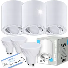 3x-spot-oprawa-natynkowa-halogenowa-tuba-ruchoma-gu10-8w-zimna-zarowka-led