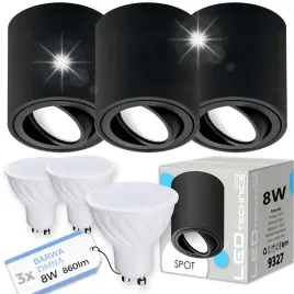 3x-spot-oprawa-natynkowa-halogenowa-tuba-ruchoma-gu10-8w-zimna-zarowka-led