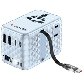 adapter-podrozny-verbatim-gan-iii-100w-3xusb-c-1xusb-a-niebieski