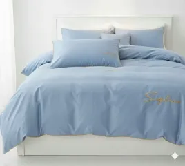 elegancka-posciel-haftowana-z-lamowka-kolor-jeansowy-220x200-komfort-i-styl