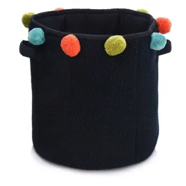 duka-mini-kosz-z-pomponami-34x36cm-granatowy