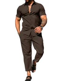 shein-brazowy-komplet-meski-koszula-z-krotkim-rekawem-spodnie-l-1ma
