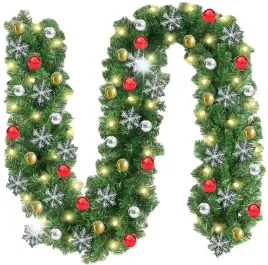 swiateczna-girlanda-choinkowa-lancuch-270cm-lampki-50-led-bombki-wstazki