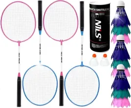 duzy-zestaw-do-badmintona-4-rakietki-paletki-11-lotek-15w1-do-gry-komplet