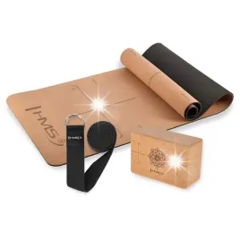 komplet-mata-fitness-do-cwiczen-jogi-yoga-kostka-treningowa-pasek-hms
