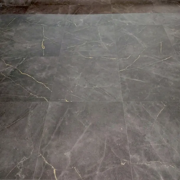Wykładzina PCV Lentex 639-05 Linoleum Ciemny Marmur Czarna Płytka 3m
