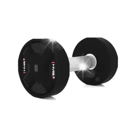 hantla-gumowa-powlekana-5kg-hms-czarna-hantel-trening-fitness-silownia