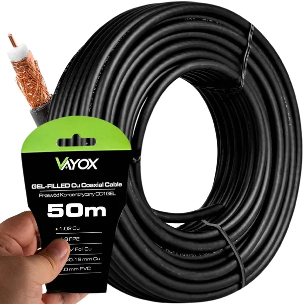 KABEL KONCENTRYCZNY ŻEL PRZEWÓD CU ZIEMNY MIEDŹ 50