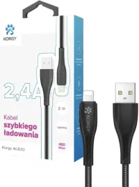 kabel-usb-a-lightning-korgy-alb20-2m-czarny