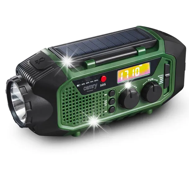 Mocne Radio Awaryjne z Latarką Dynamo Solar Powerbank 4000mAh Bluetooth