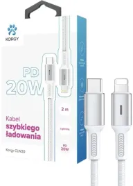 kabel-usb-c-lighting-korgy-clw20-20w-2m-bialy