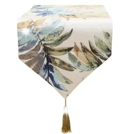 bieznik-na-stol-obrus-dekoracyjny-matowy-gladki-liscie-kwiaty-180x32-cm