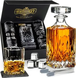 karafka-do-whisky-w-zestawie-szczypce-szklanki-kamienie