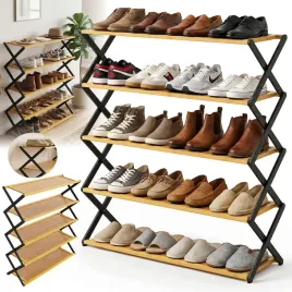 polka-drewniana-na-buty-pietrowa-bambusowa-szafka-organizer-bamusowy-stojak