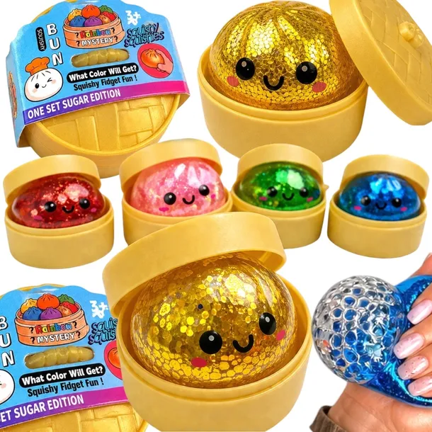 Gniotek Pierożek Rainbow Mystery XXL 5 cm Squishy Antystresowy Hit 5