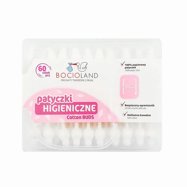 BOCIOLAND Patyczki do uszu (60 szt.) DLA NIEMOWLĄT