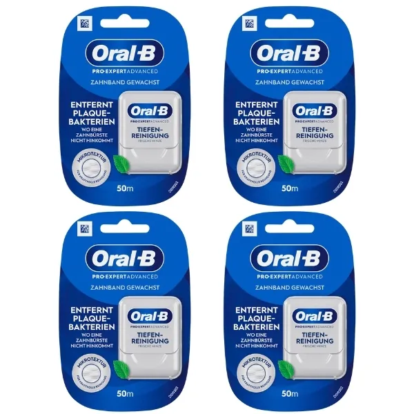 4x Oral-B Pro-Expert Advanced nić dentystyczna woskowana Deep Clean 50 m