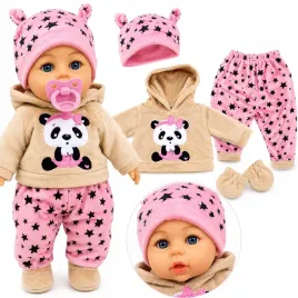 ubranko-dla-lalki-bobas-45-cm-komplet-z-panda-bluza-spodnie-czapka-buciki