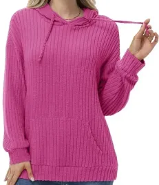 bluza-z-kapturem-dzianinowa-rozowa-2xl