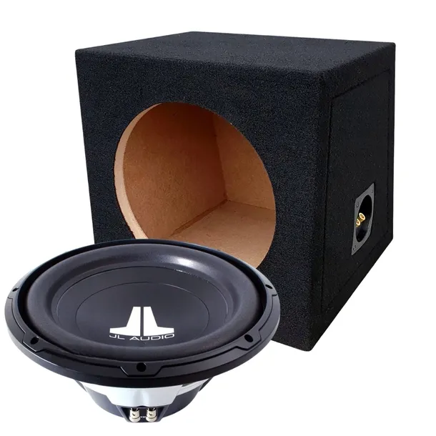 GŁOŚNIK BASOWY 25cm 300W RMS JL AUDIO 10W0v3 + OBUDOWA ZAMKNIĘTA COM10 20L
