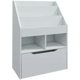 dzieciecy-regal-na-ksiazki-szary-60x299x90-cm-z-szuflada-i-polkami