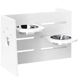 regulowany-zestaw-misek-dla-psow-pawhut-bialy-63x585x40-cm