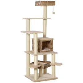 drapak-dla-kotow-pawhut-bezowo-brazowy-55x55x174-cm