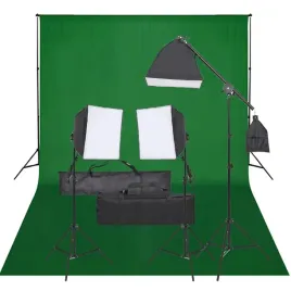 zestaw-fotograficzny-z-softboxami-i-zielonym-tlem-500x300-cm