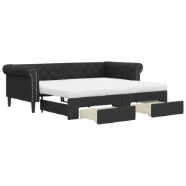 rozkladana-lezanka-2w1-z-szufladami-czarna-235-x-100-x-68-cm