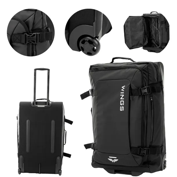 Walizka WINGS miękka duża 28" ROOK black 2 koła Regulowana rączka pojemna