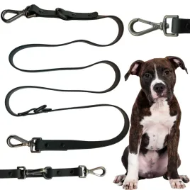 petstory-smycz-regulowana-psa-pvc-czarna-przepinana-mocna-treningowa-180-cm