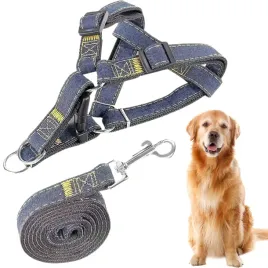 petstory-smycz-szelki-dla-psa-regulowane-roz-l-jeansowe-35-55-cm