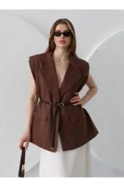 kamizelka-damska-brazowa-elegancka-z-paskiem-100percent-bawelna-l-5ha