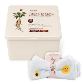 esfolio-pure-skin-red-ginseng-zestaw-30-szt-maska-w-plachce-na-twarz-opaska
