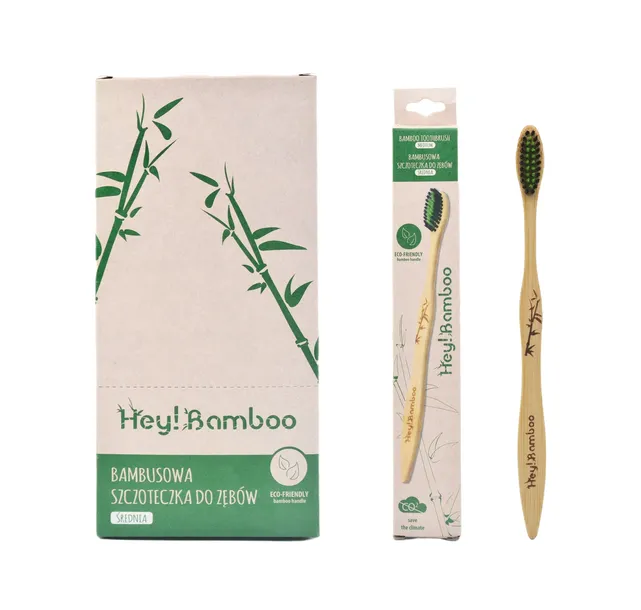 Hey!Bamboo Szczoteczka bambusowa do zębów medium