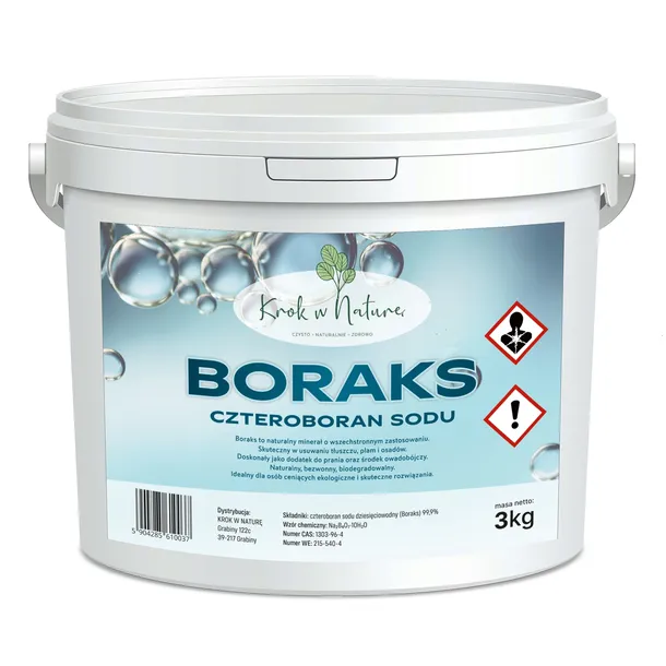 BORAKS CZTEROBORAN SODU czysty skład BORAX 99,9% 3 kg