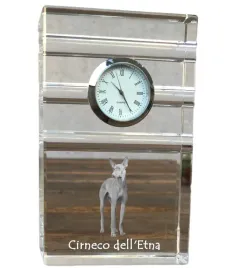 cirneco-dell-etna-glass-clock-with-a-photo-photo-of-a-dog-in-crystal-personalized-standing-office-clock-by-art-dog-brand