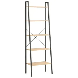 5-poziomowy-regal-drabinowy-stal-i-drewno-56x35x174cm-jasnobrazowy-czarn