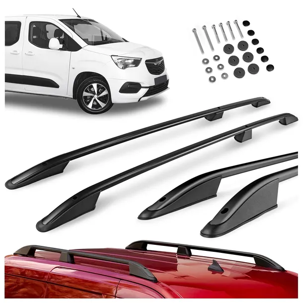 Relingi dachowe bagażnik do OPEL COMBO E 2018- LONG | DŁUGI (aluminiowe)