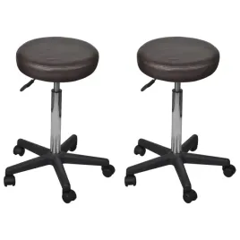 stolek-biurowy-z-regulacja-wysokosci-i-kolkami-brazowy-355-x-64-84-cm