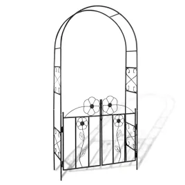 pergola-z-furtka-czarna-115-x-37-x-230-cm-z-kwiatowym-motywem