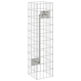 srebrny-metalowy-kolumn-gabionowy-25-x-25-x-100-cm
