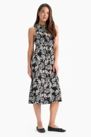defacto-czarna-sukienka-midi-w-bialy-lisciowy-print-bez-rekawow-44-5ha