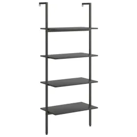 czarny-regal-drabinowy-4-poziomowy-64-x-35-x-1525-cm