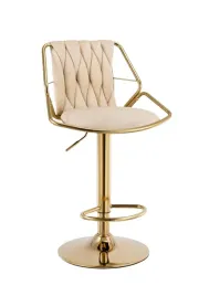 hoker-tapicerowany-bezowy-velvet-zlota-noga-h5-fx-glamour-regulowany