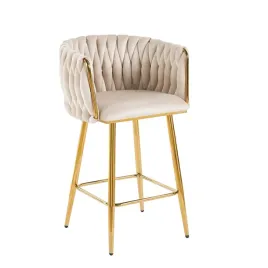 hoker-tapicerowany-bezowy-velvet-zlote-nogi-h7-fx-glamour-nowoczesny