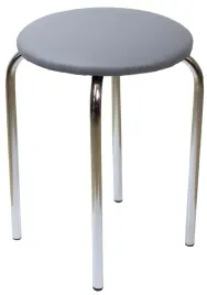 taboret-szary-chico-2-eco-skora-chrom