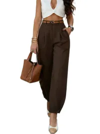 shein-eleganckie-spodnie-wysoki-stan-z-zaszewkami-brazowe-m-1ma