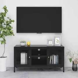 szafka-pod-telewizor-czarna-105x35x52-cm-stal-i-szklo