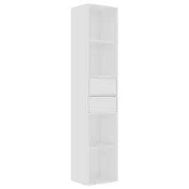 regal-minimalistyczny-bialy-z-4-polkami-i-2-szufladami-36x30x171-cm